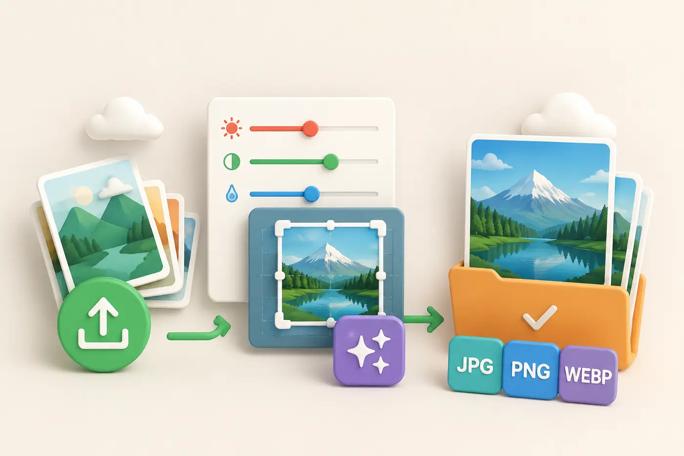 Online image editing and conversion workflow